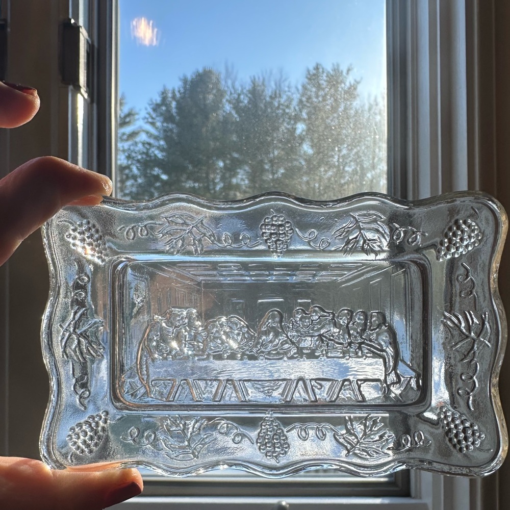 The Last Supper glass trinket tray